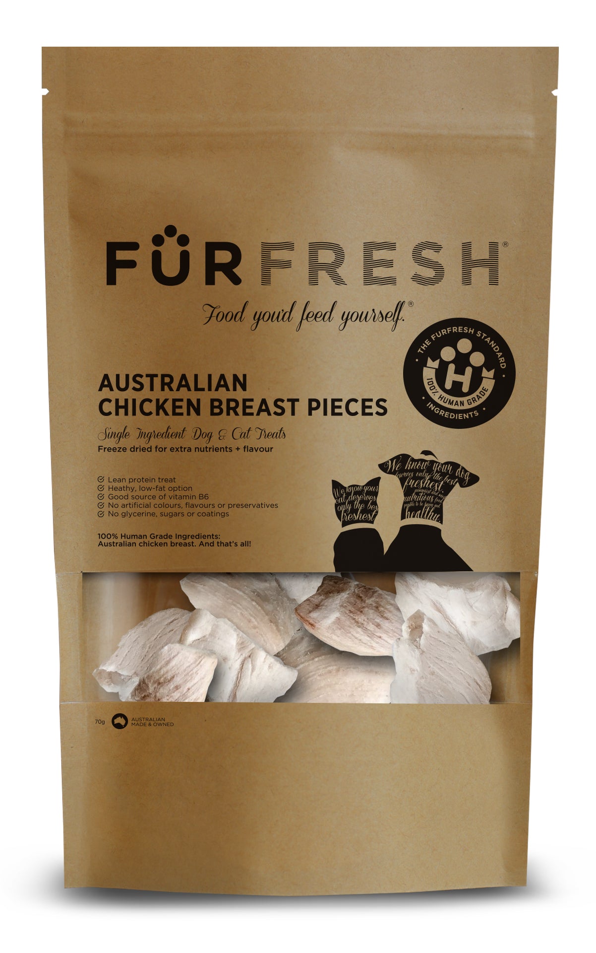 Australian Chicken Breast Pieces Freeze Dried 70g