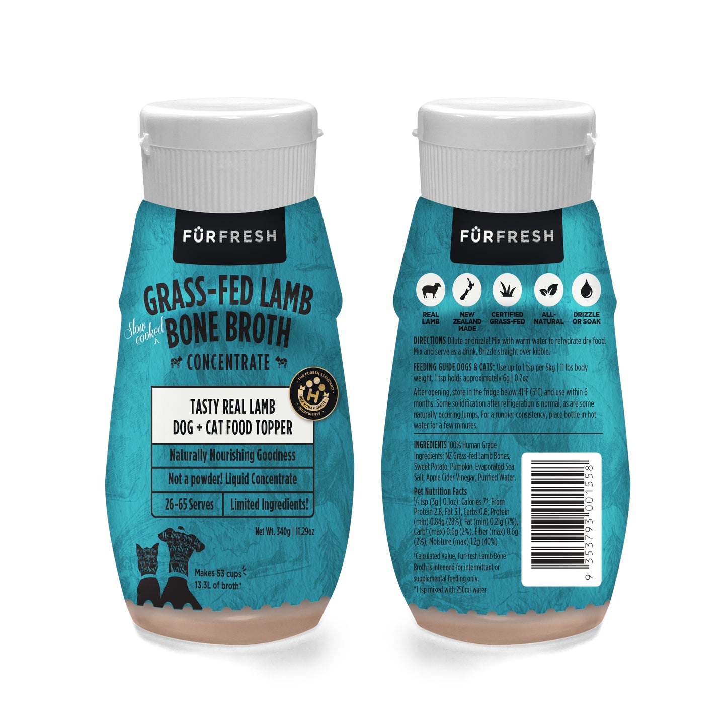 Grass-Fed Lamb Bone Broth Concentrate Dog & Cat Food Topper