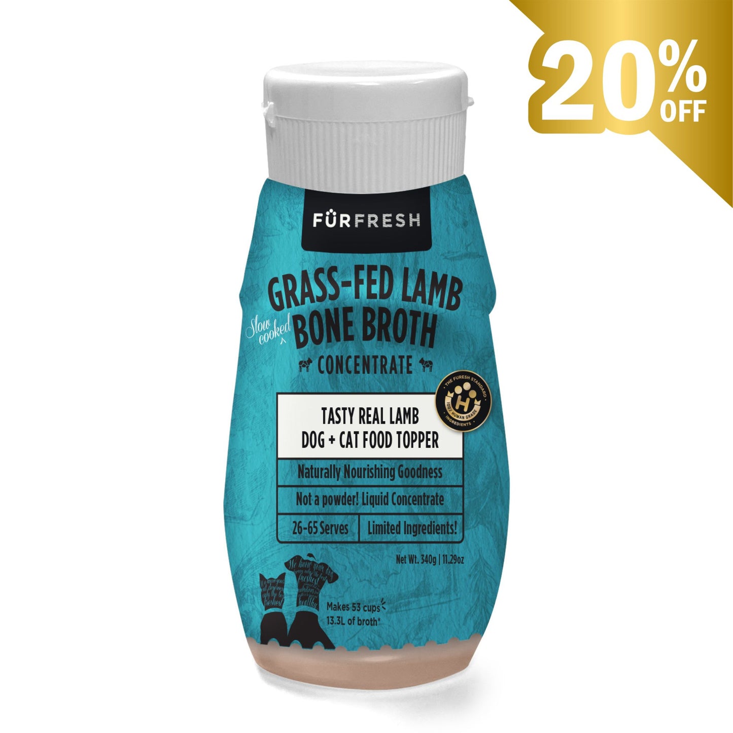 Grass-Fed Lamb Bone Broth Concentrate Dog & Cat Food Topper