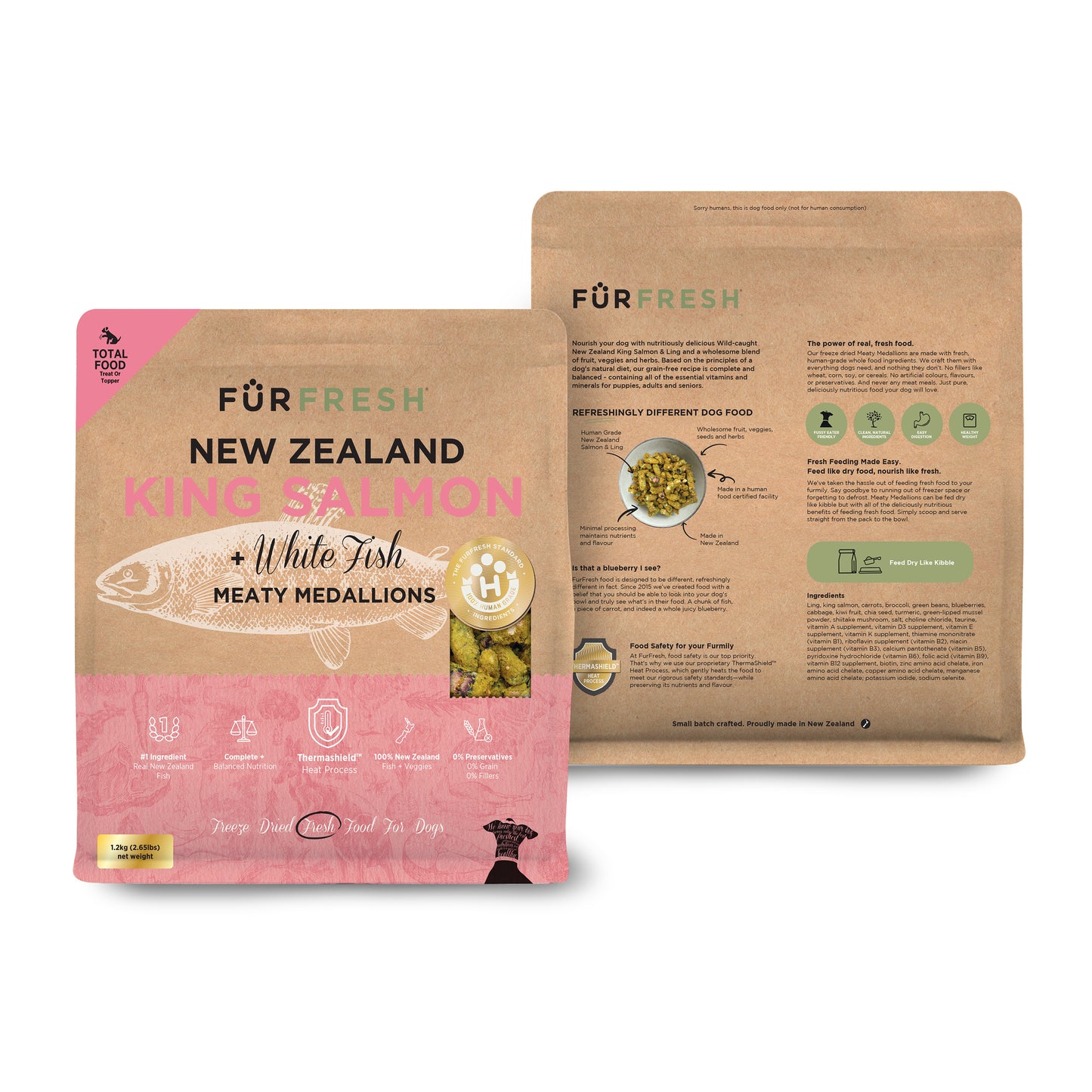 New Zealand King Salmon + White Fish Freeze Dried Daily Dog Food