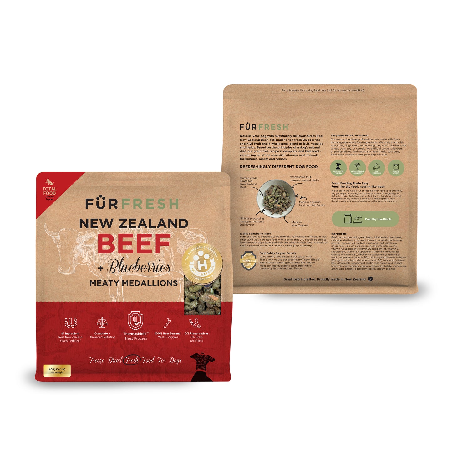 New Zealand Beef + Blueberries Freeze Dried Daily Dog Food