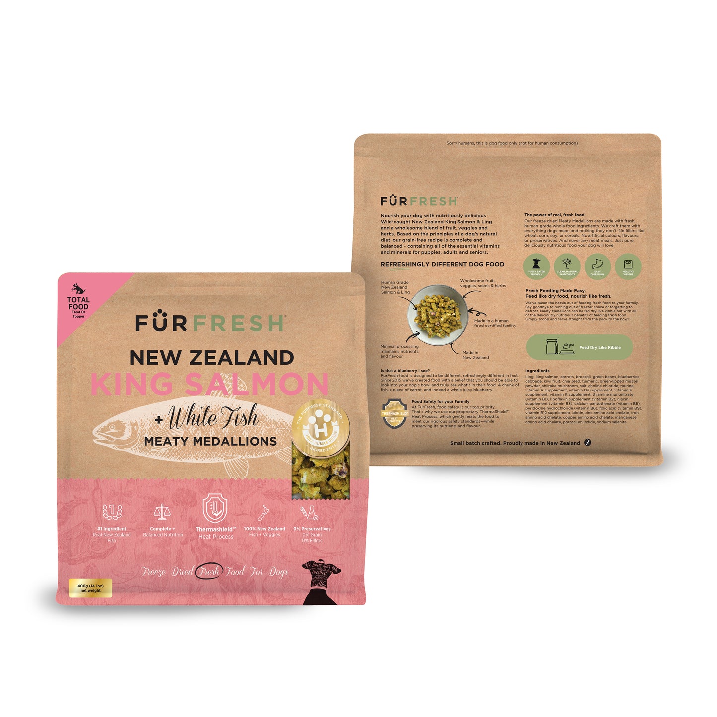 New Zealand King Salmon + White Fish Freeze Dried Daily Dog Food
