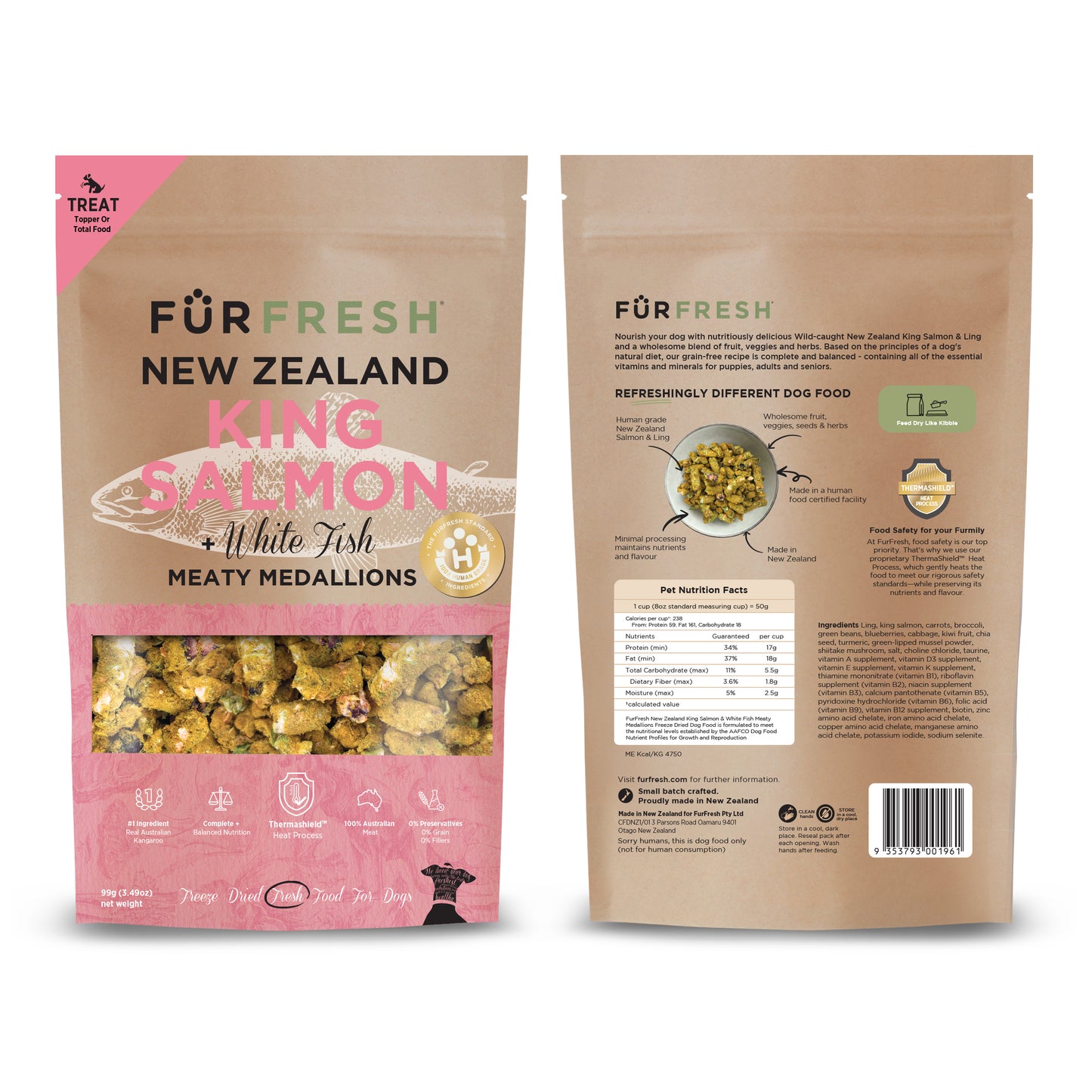New Zealand King Salmon + White Fish Freeze Dried Daily Dog Food