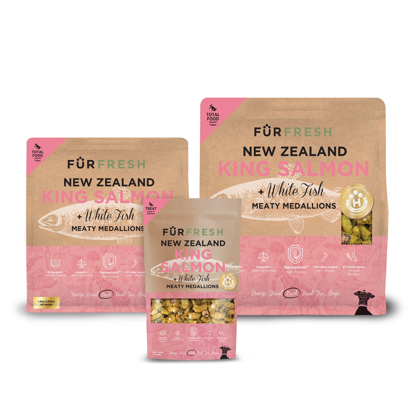 New Zealand King Salmon + White Fish Freeze Dried Daily Dog Food