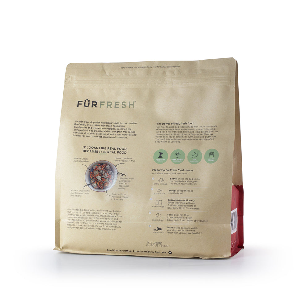 Freeze Dried Dog Food Australian Beef + Blueberries Australian Made FurFresh