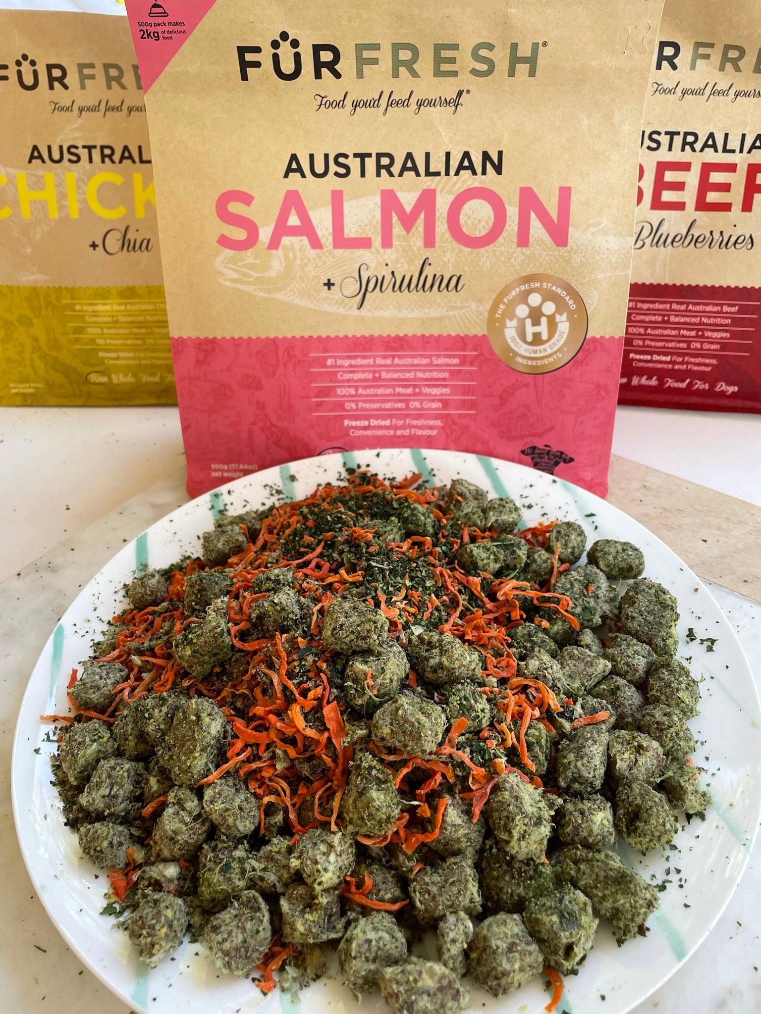 Australian Salmon Spirulina Freeze Dried Daily Dog Food FurFresh