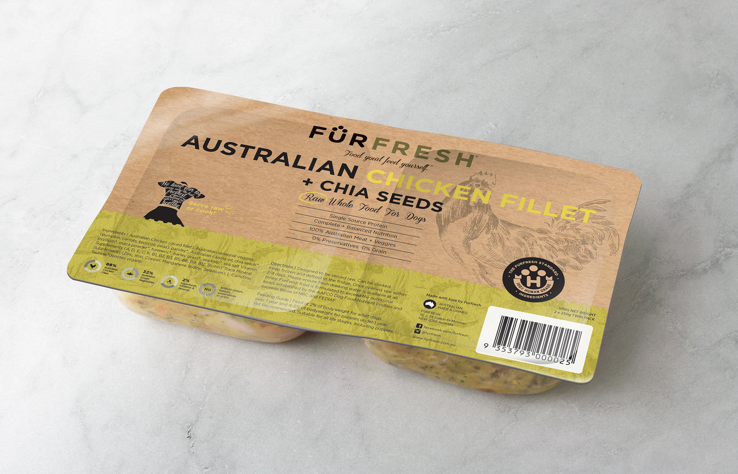 Australian Chicken + Chia Seeds 500g Twin Pack