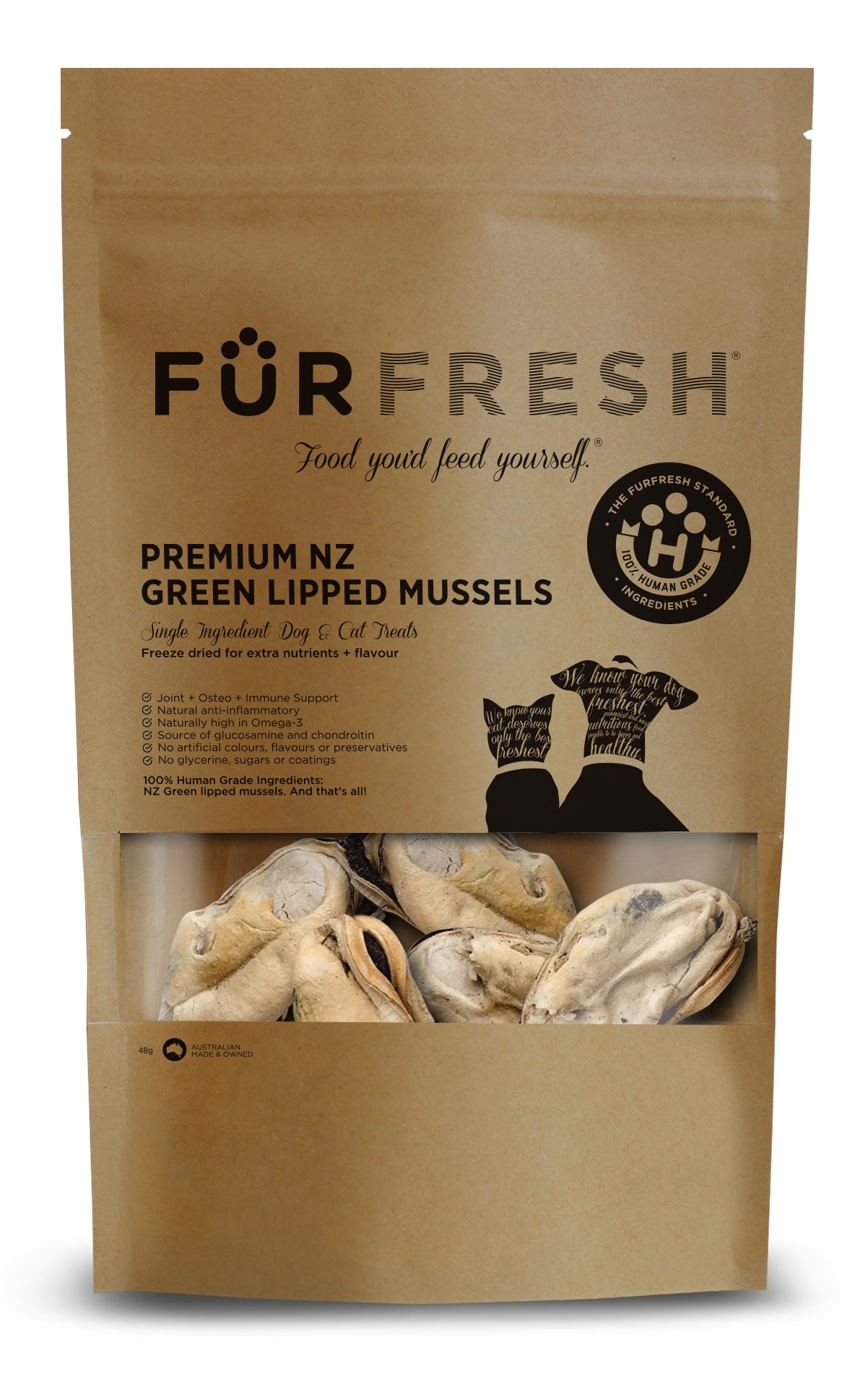 FurFresh Premium NZ Green Lipped Mussels Freeze Dried 48g
